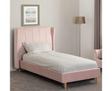 AMELIA 3' BED - PINK VELVET FABRIC