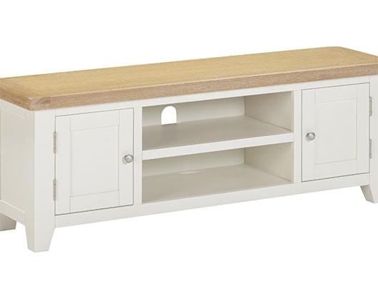 WINDSOR STRAIGHT TV UNIT - IVORY/OAK