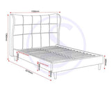 VERONA 5' BED - BROWN FABRIC