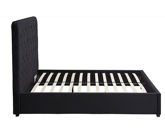MADISON 5' BED - BLACK VELVET FABRIC