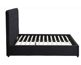 MADISON 5' BED - BLACK VELVET FABRIC