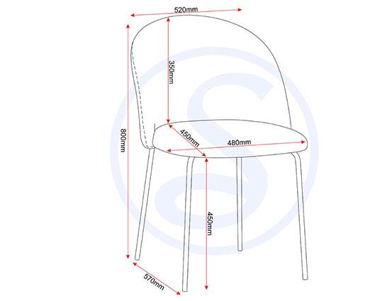 BOSTON DINING CHAIR (X4 PER BOX) - SAPPHIRE BLUE VELVET