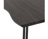 QUEBEC WAVE EDGE DINING SET (X4 CHAIRS) - BLACK WOOD GRAIN/GREY FAUX LEATHER