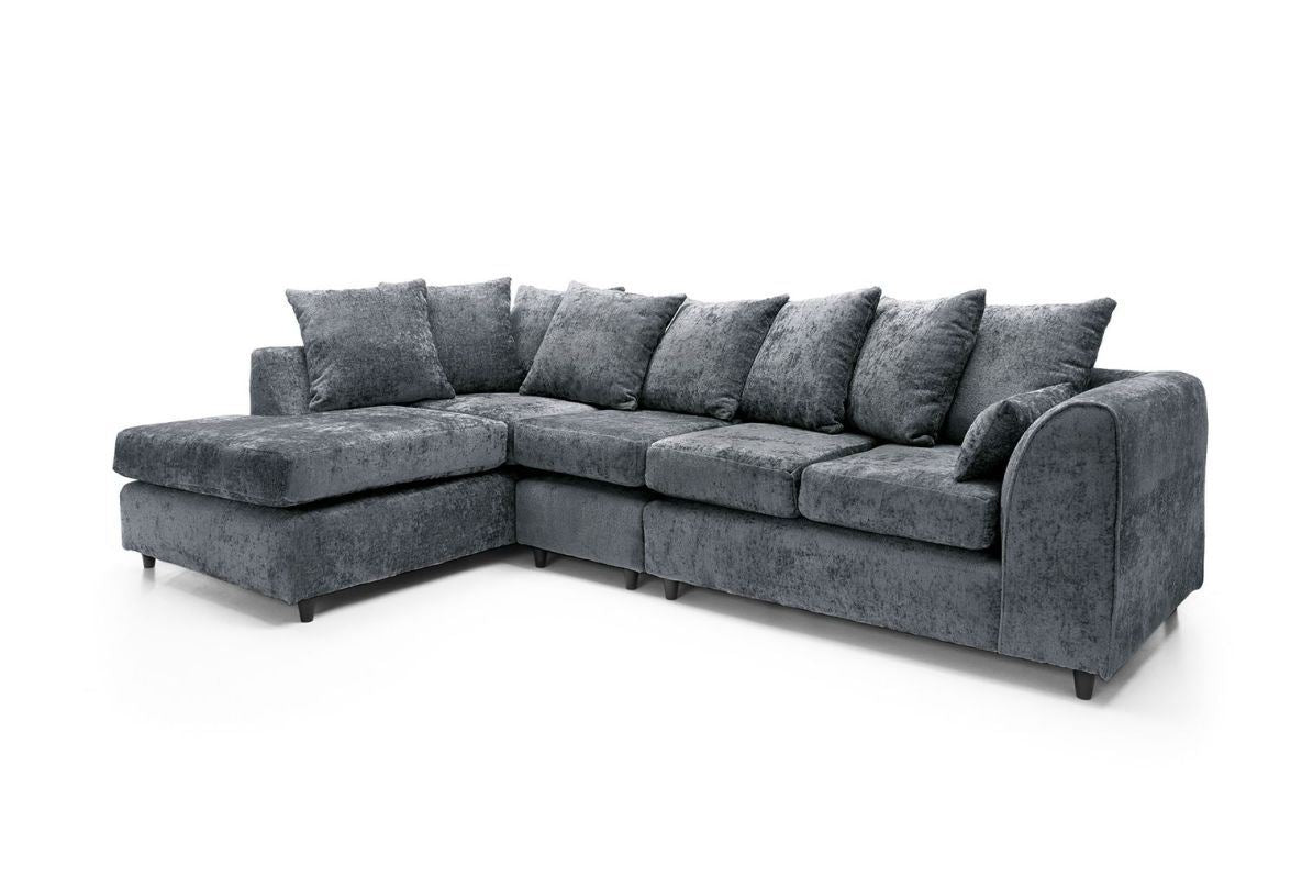 Heidi Left Hand Facing Corner Sofa Plus - Dark Grey
