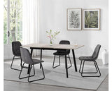 AVERY & LUKAS EXTENDING DINING SET (X4 CHAIRS) - CONCRETE/GREY VELVET