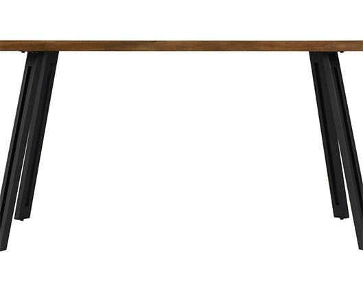 QUEBEC WAVE & AVERY DINING SET (X4 CHAIRS) - MEDIUM OAK EFFECT/SAPPHIRE BLUE VELVET