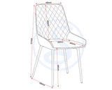 AVERY & LUKAS EXTENDING DINING SET (X4 CHAIRS) - CONCRETE/EMERALD GREEN VELVET