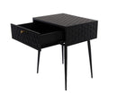 Saturn metal 1 drawer bedside cabinet, black with gold handle