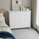 Nairn White 3+3 drawer wide chest of drawers
