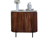 Opal Solid Wood Sideboard/Drinks Cabinet With Marble Top & Metal Legs