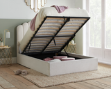 Monaco Fabric Ottoman King Bed - White