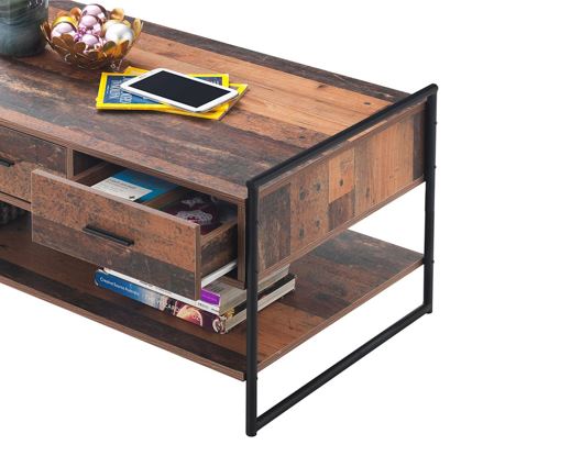 Burr Coffee Table with 3 Drawers