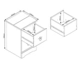 Corona Classic 2 drawer compact bedside cabinet
