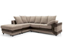 Dulcie Left Hand Facing Corner Sofa - Brown & Beige