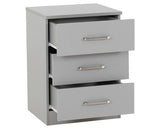 DAKOTA 3 DRAWER BEDSIDE - LIGHT GREY