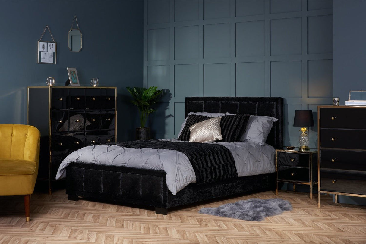 Fabian 2 Drawer Bedside - Black & Gold