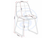 ATHENS RECT & LUKAS DINING SET (X4 CHAIRS) - CONCRETE/SAPPHIRE BLUE VELVET