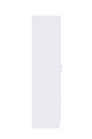 6 Door Wardrobe - White (Chrome Handles)