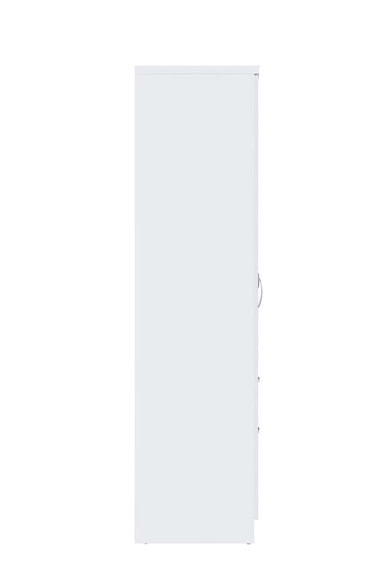 6 Door Wardrobe - White (Chrome Handles)