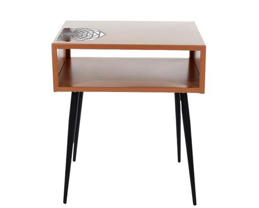 Galaxy metal bedside table, copper with black legs