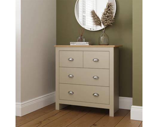 Lachlan 2+2 Drawer Chest- Cream