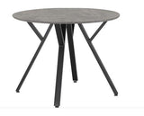 ATHENS ROUND & LUKAS DINING SET (X4 CHAIRS) - CONCRETE/EMERALD GREEN VELVET