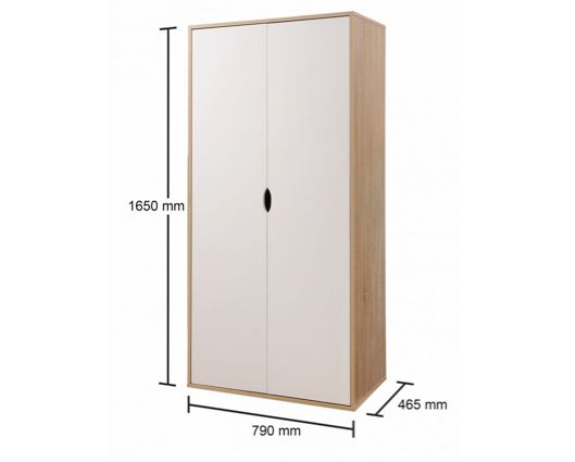 Atrix 2 Door Wardrobe-White