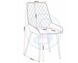 MARLOW & AVERY DINING SET (X4 CHAIRS) - WHITE MARBLE/EMERALD GREEN VELVET