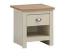 Lincoln Nightstand with 1 Drawer Cream & Oak Effect