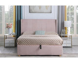 AMELIA 4'6" PLUS BED - PINK VELVET FABRIC