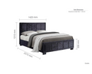Hannover Double Bed - Black Crushed Velvet