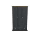 Dagwood 3 Door 2 Drawer Wardrobe Charcoal