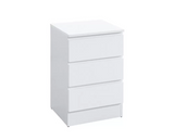 Oakley 3 Drawer Bedside- White