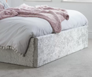 Berlin Double Ottoman Bed - Steel Crushed Velvet