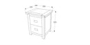 Ballard 2 Drawer Petite Bedside Cabinet