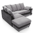 Dulcie Left Hand Facing Corner Sofa - Black & Charcoal