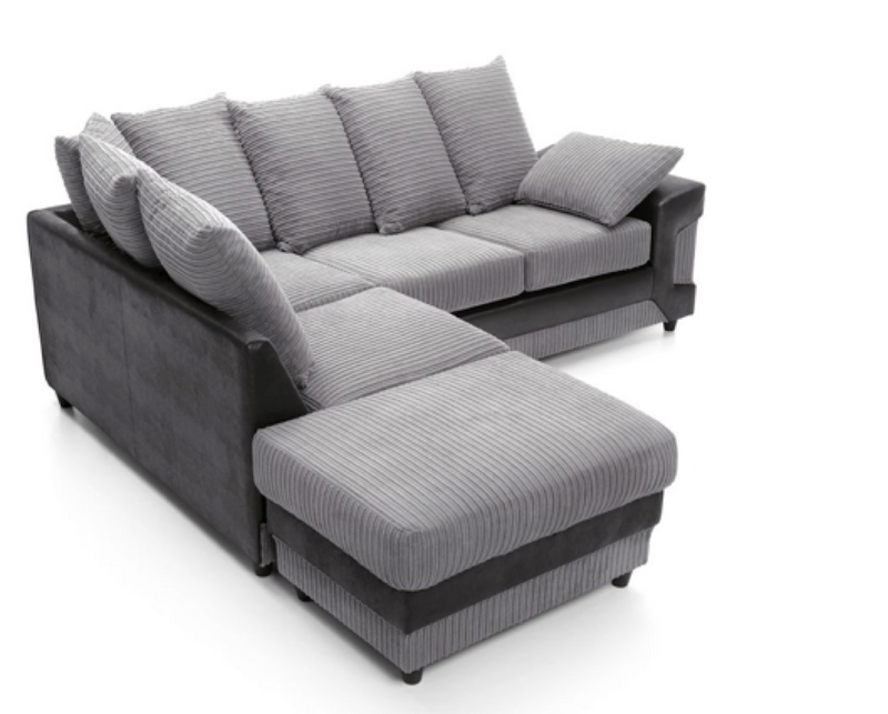 Dulcie Left Hand Facing Corner Sofa - Black & Charcoal