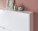 Slim High Gloss 3 Tier Shoe Cabinet-White