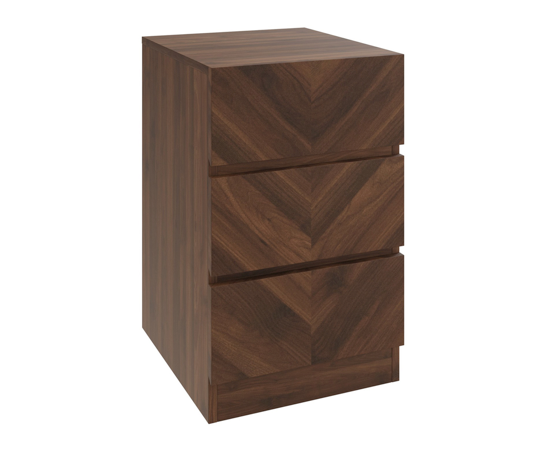 Ciaro 3 Drawer Bedside Table (Pair)- Royal Walnut