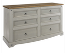 Corona Grey 3+3 Drawer Wide Chest