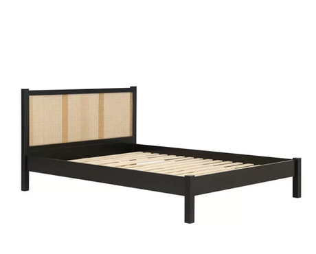Catalina King Rattan Bed- Black