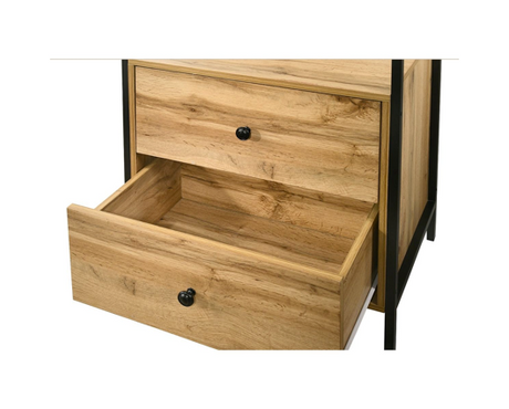 Zulu Open Wardrobe with 2 Drawers-Oak