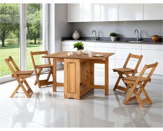 SANTOS BUTTERFLY DINING SET (X4 CHAIRS) - NATURAL WAX