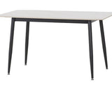 FENTON DINING SET (X4 CHAIRS) - WHITE/LIGHT GREY FABRIC