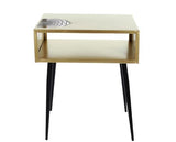 Galaxy metal bedside table, gold with black legs