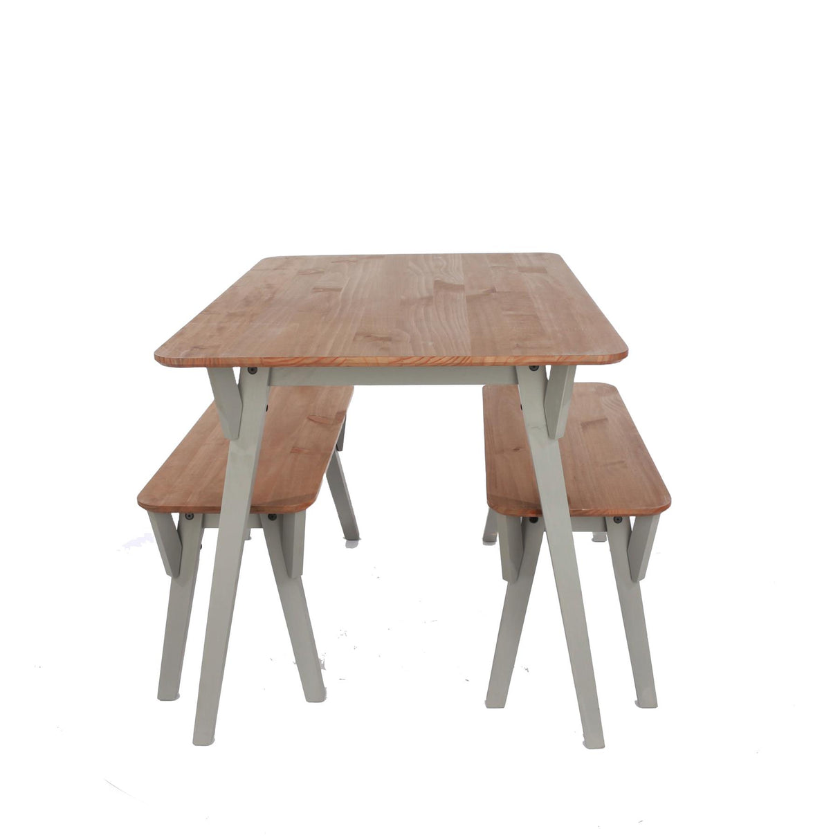 Corona Grey 140cm kitchen table & 2 bench set