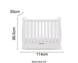 Stamford Space Saver Cot + Sprung Mattress - White