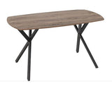 ATHENS RECT & AVERY DINING SET (X4 CHAIRS) - MEDIUM OAK EFFECT/GREY VELVET