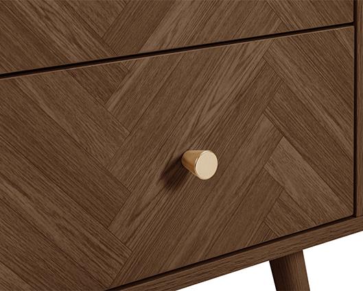 Herringford 2 Drawer Bedside - Walnut