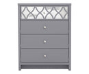 Arlo 4 Drawer Chest with Mirror- Cool Grey